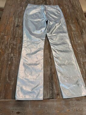 Good American Metallic Silver Faux Leather Pants